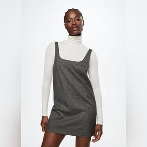 Mango [L] Checked pinafore  dress